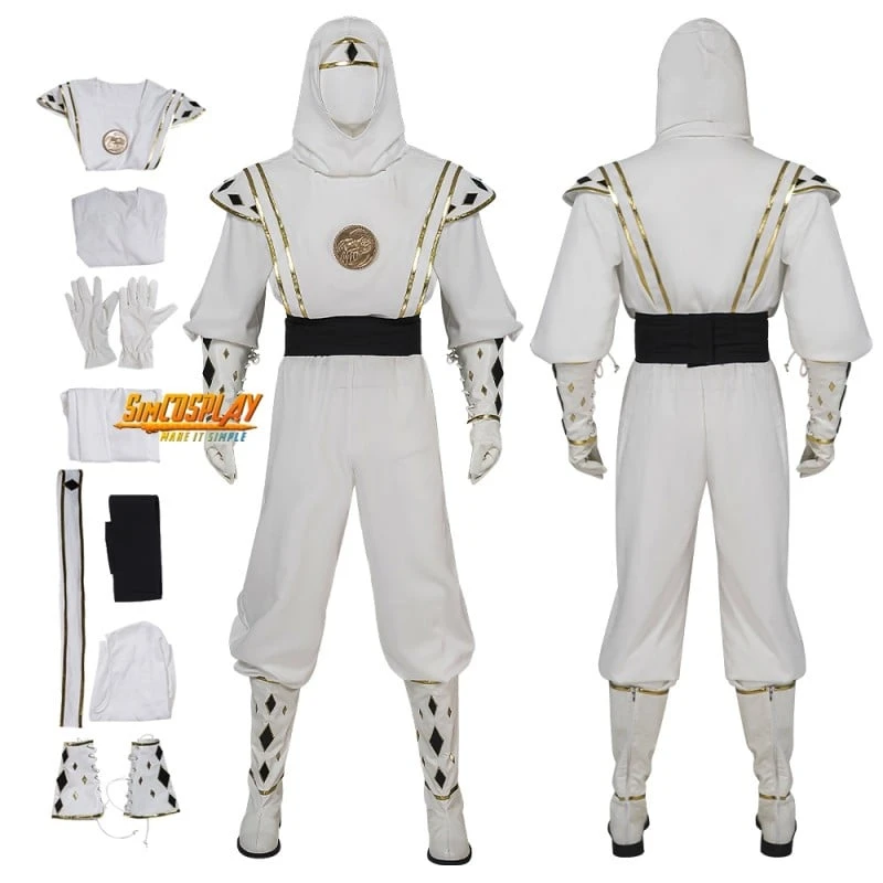 Tommy Oliver White Ninja Ranger Cosplay Costume Top Level 1 Tommy Oliver White Ninja Ranger Cosplay Costume Top Level
