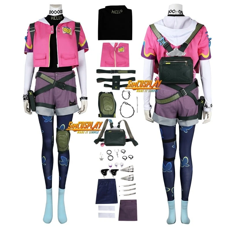 VALORANT CLOVE Pink Cosplay Costume With Backpack 1 VALORANT CLOVE Pink Cosplay Costume With Backpack