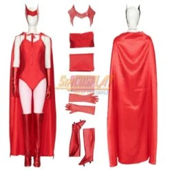 Wanda Cosplay Costume 2021 WandaVision Scarlet Witch Red Suit