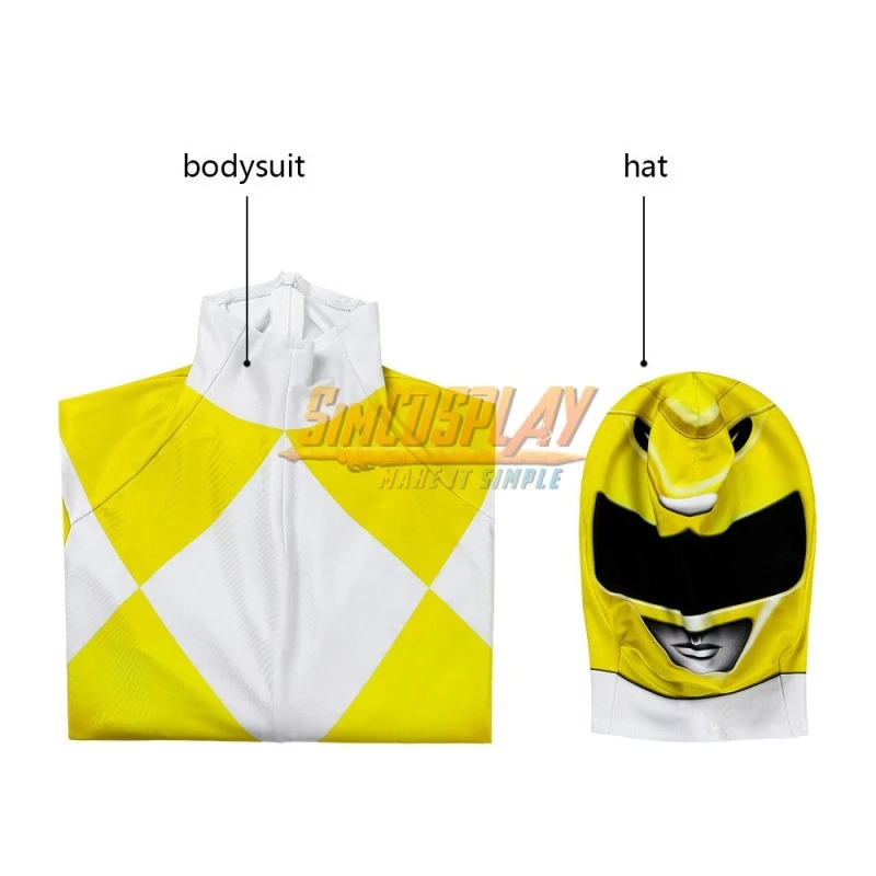 Kids Yellow Ranger Cosplay Suit 3D Spandex Costume Halloween Gifts For Children 10 Kids Yellow Ranger Cosplay Suit 3D Spandex Costume Halloween Gifts For Children - Image 10