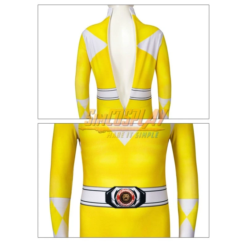 Kids Yellow Ranger Cosplay Suit 3D Spandex Costume Halloween Gifts For Children 7 Kids Yellow Ranger Cosplay Suit 3D Spandex Costume Halloween Gifts For Children - Image 7